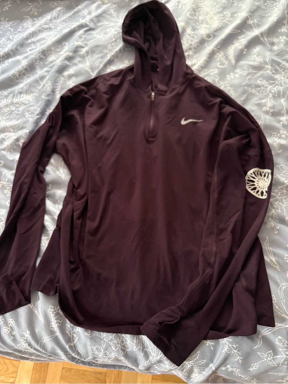 Nike Women’s Quarter-Zip Hooded Pullover – Deep Plum
